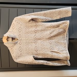 Eddie Bauer full-zip fleece, cream/tan, women's small